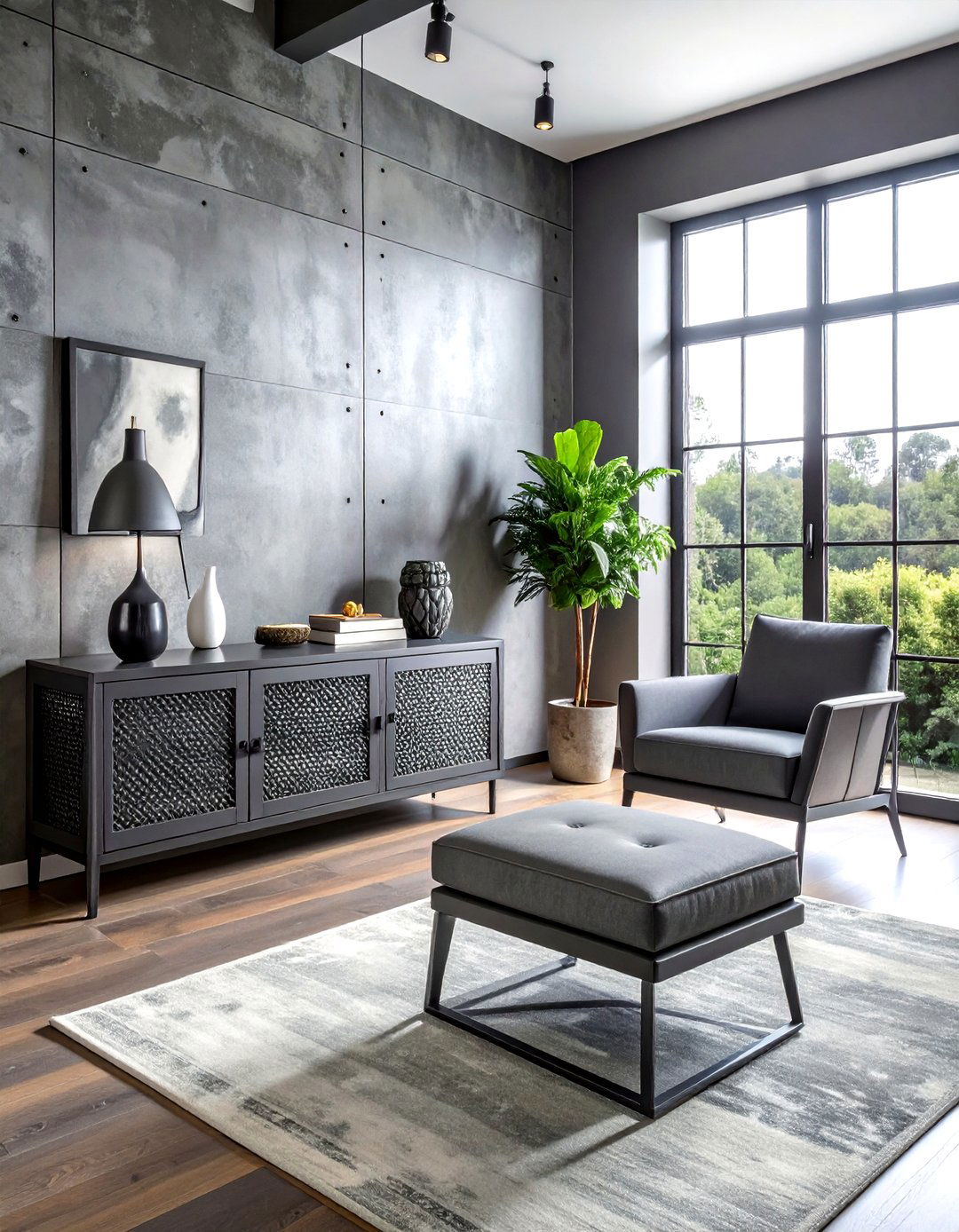 Modern industrial grey furniture - 30 industrial grey living room ideas