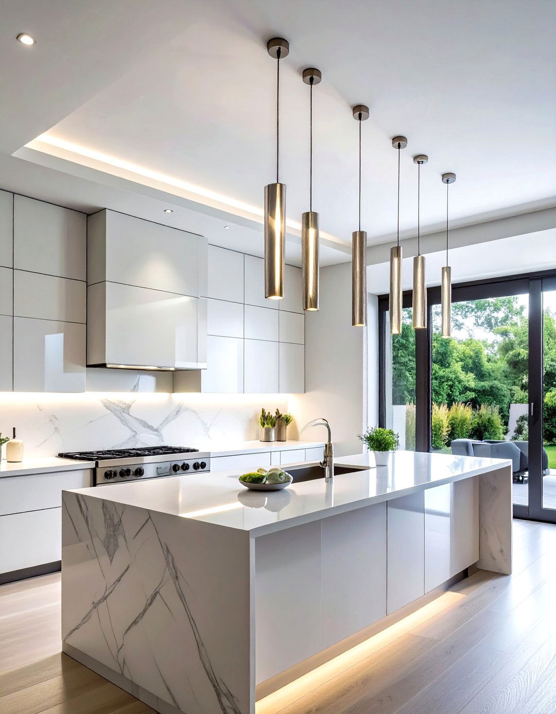 Modern kitchen island lighting - 30 cluster pendant kitchen ideas