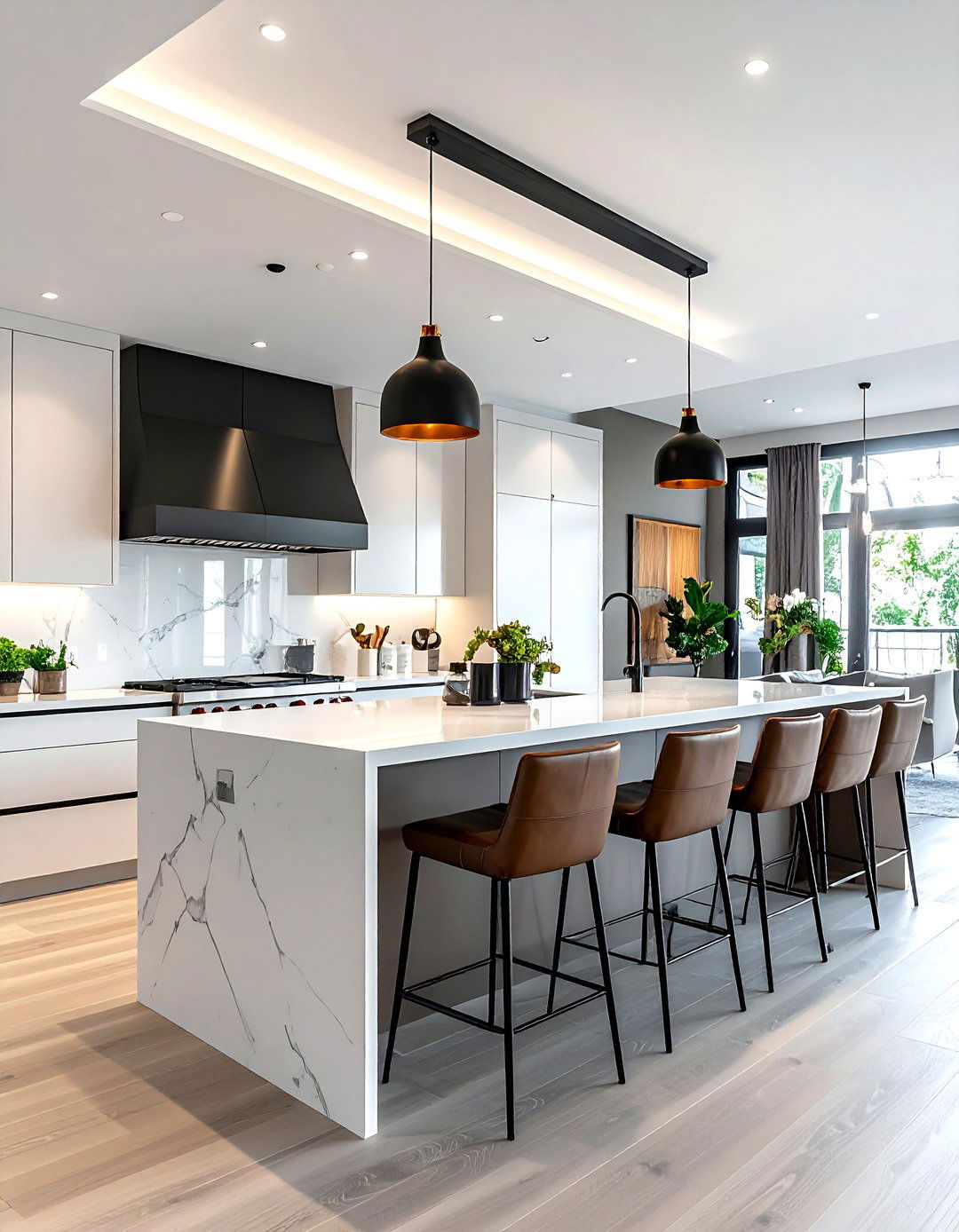 Modern kitchen island with seating - 30 open plan kitchen ideas