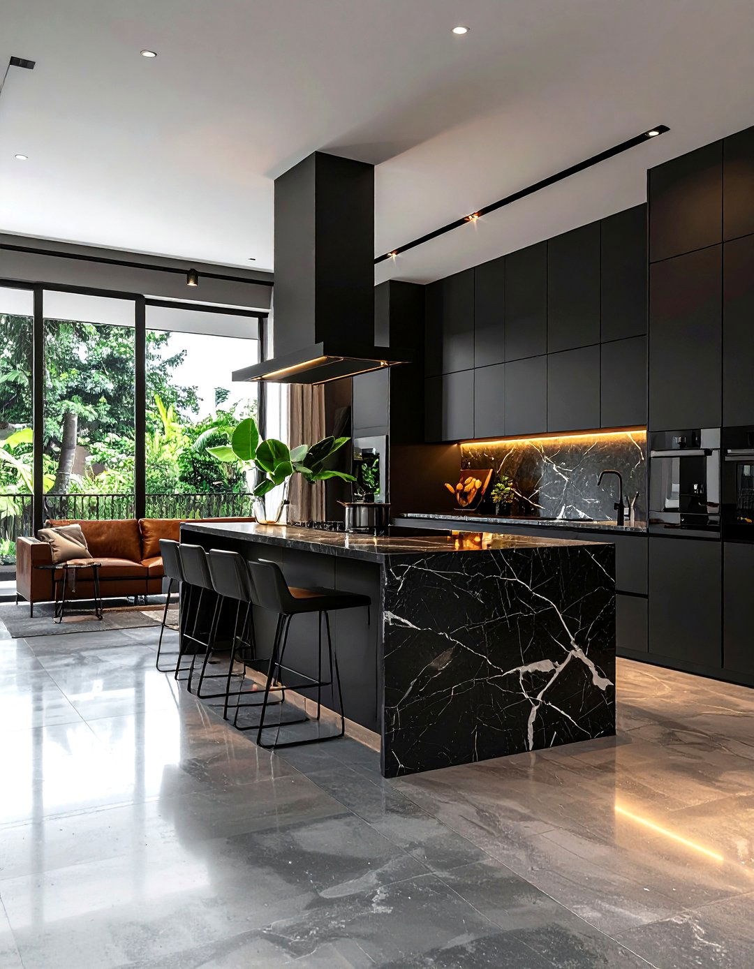 Modern kitchen living room floor plan - 30 kitchen living room combo ideas