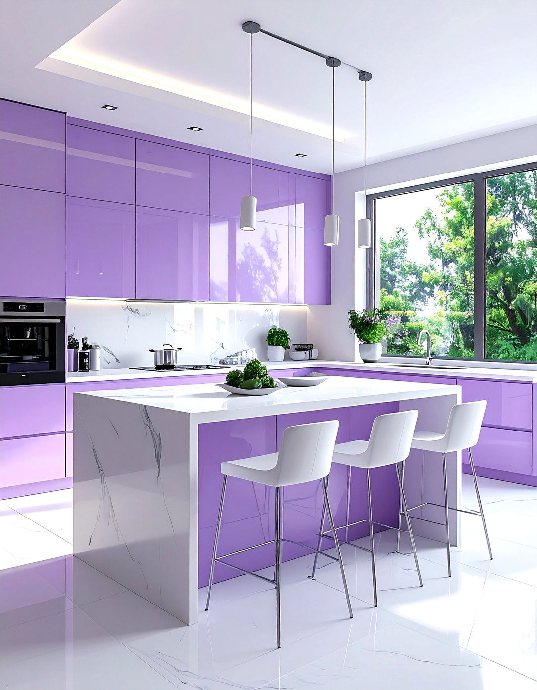 Modern lavender white kitchen - 30 lavender and white kitchen ideas