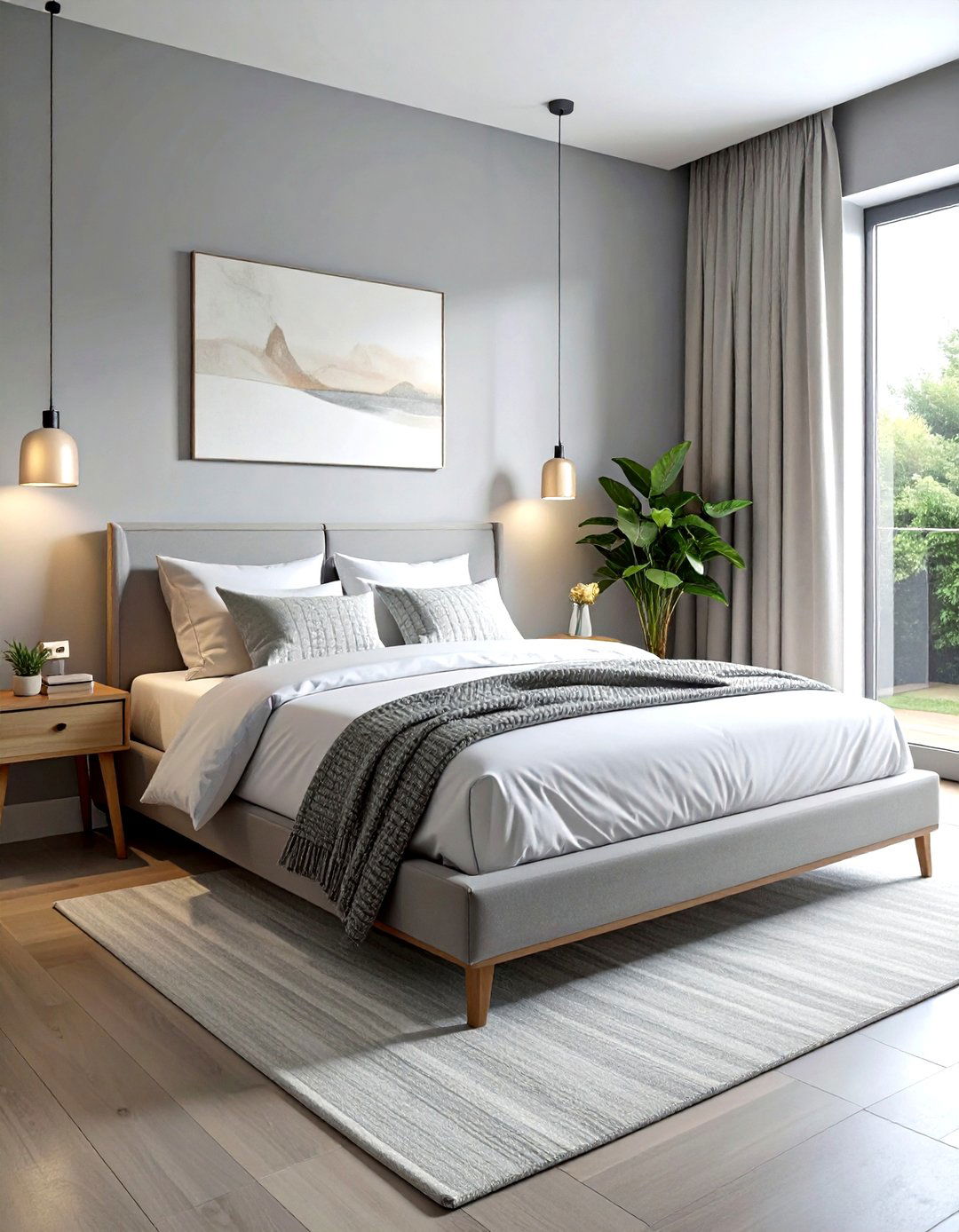 Modern light gray bedroom - 30 gray bedroom decor ideas