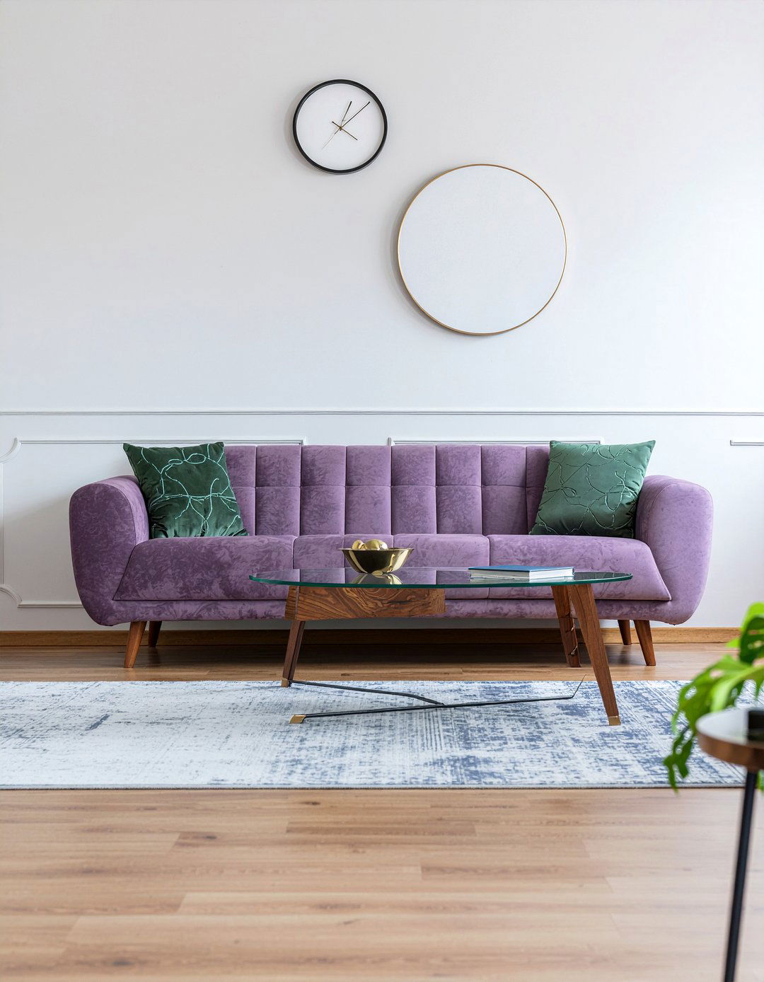 Modern lilac sofa - 30 lilac living room ideas