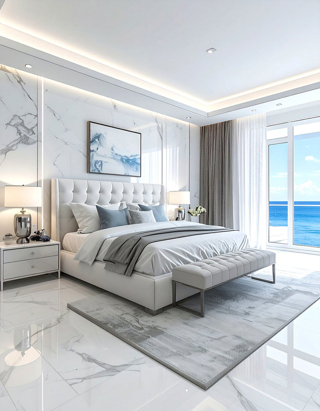 Modern luxury coastal bedroom - 30 coastal white bedroom ideas
