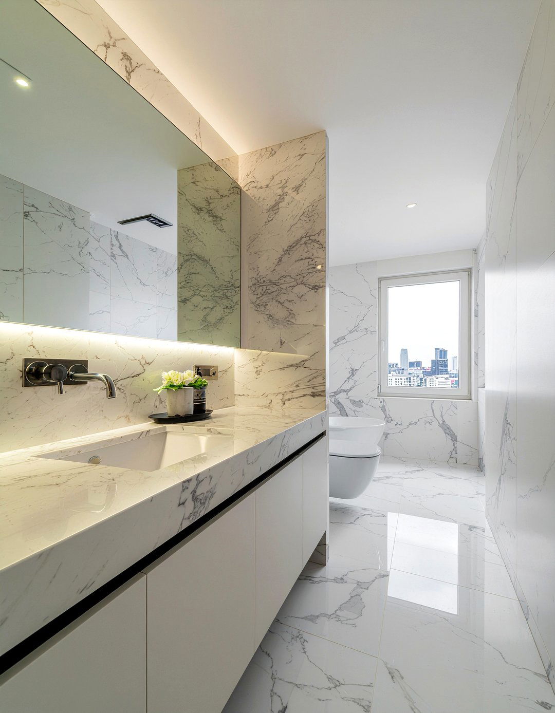 Modern marble bathroom - 30 marble look bathroom ideas