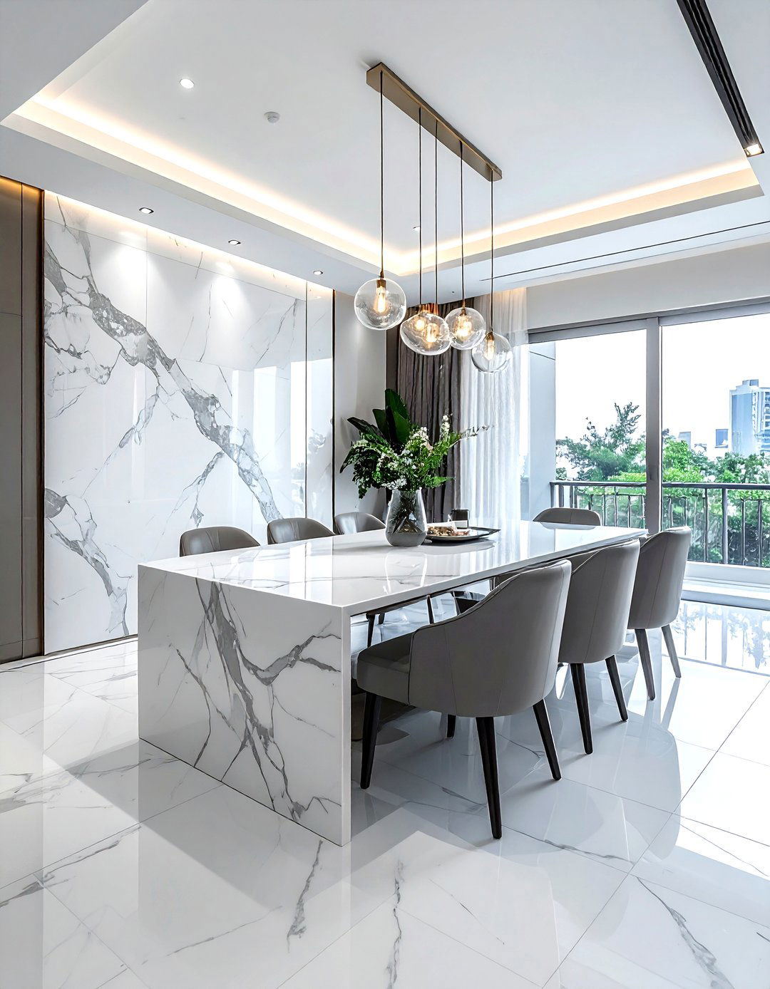 Modern marble dining room - 30 luxurious dining room ideas