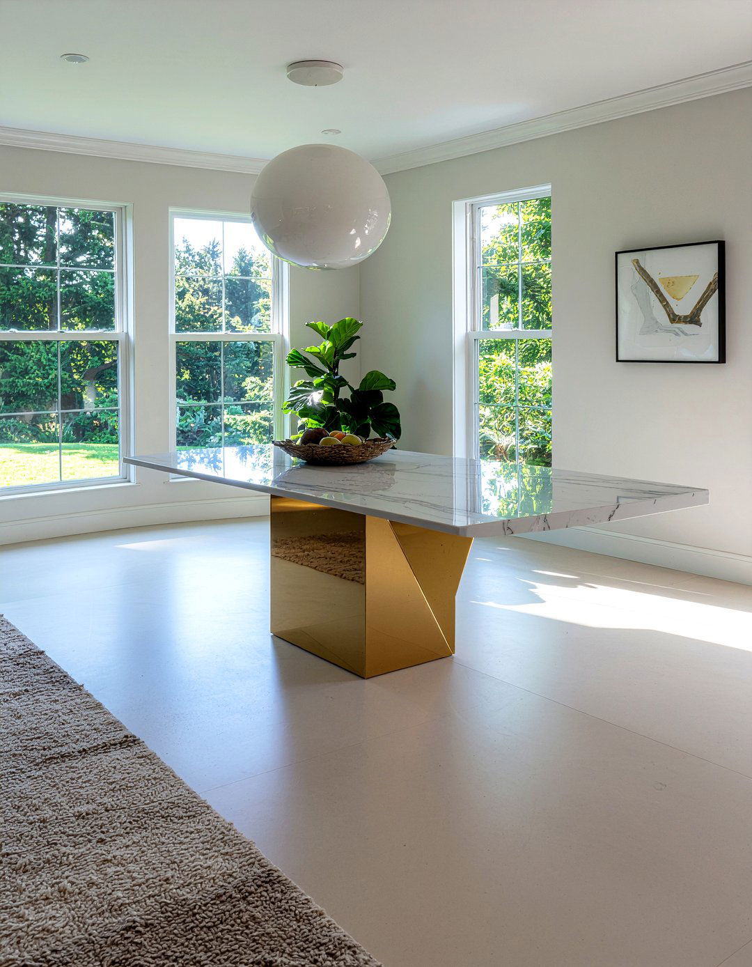 Modern marble dining table - 30 rich dining room ideas