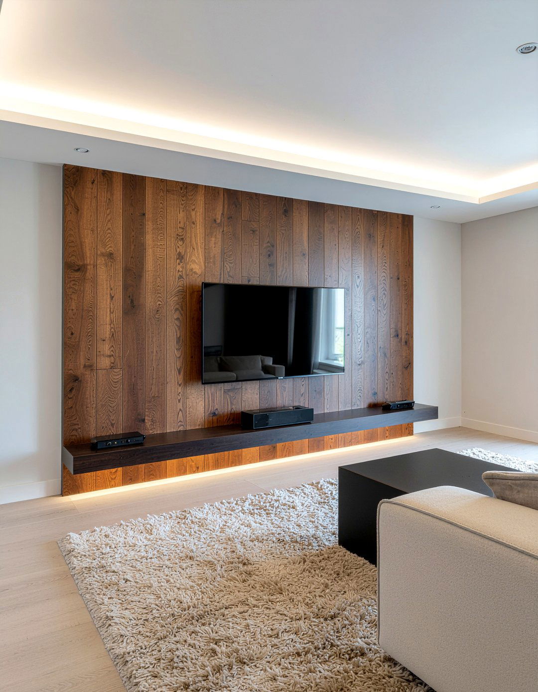 Modern media wall - 30 video game living room ideas