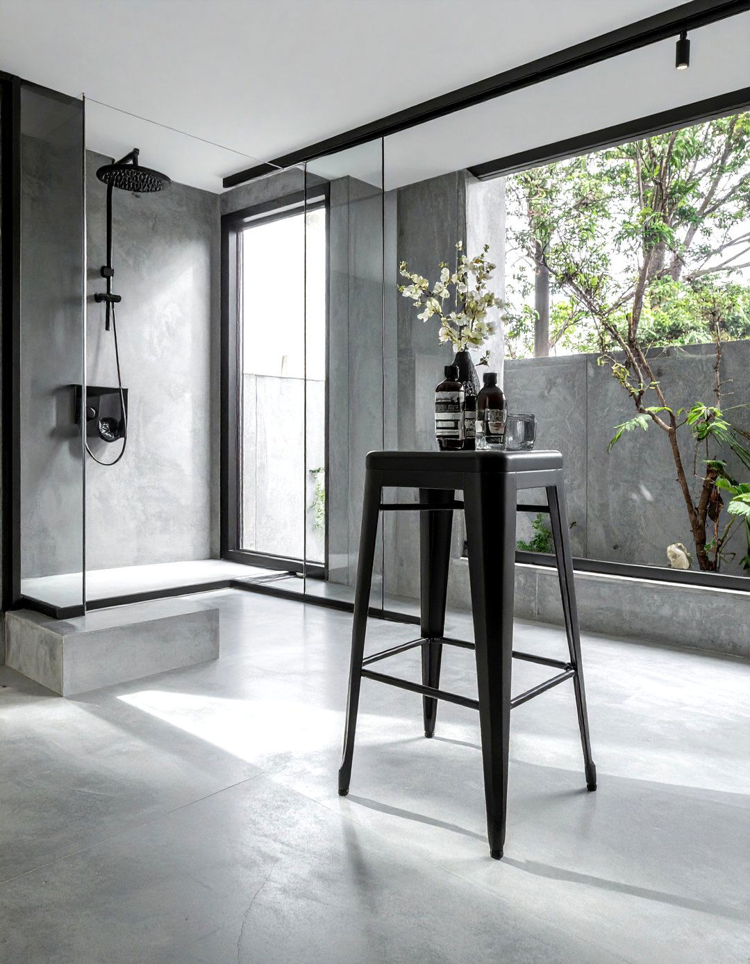 Modern metal stool - 30 bathroom seating arrangements ideas