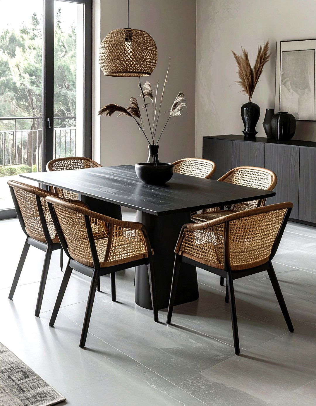 Modern minimalist cane dining - 30 cane dining room ideas
