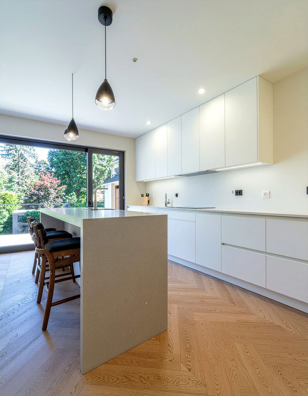 Modern minimalist chevron floor kitchen - 30 chevron floor kitchen ideas