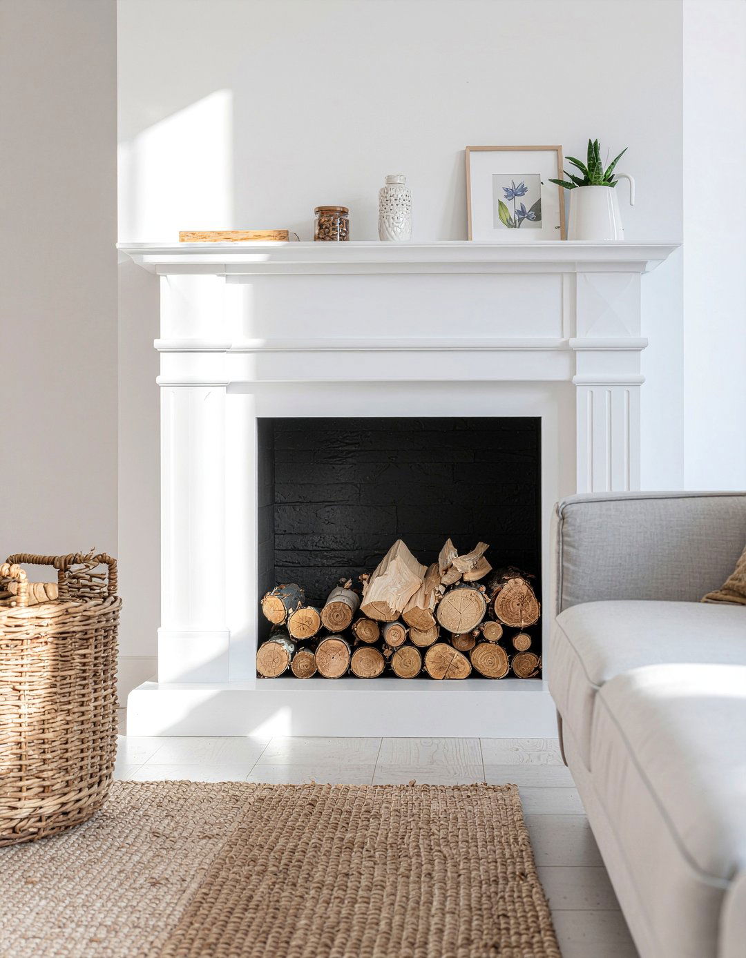 Modern minimalist fireplace - 30 Scandinavian minimalist living room ideas