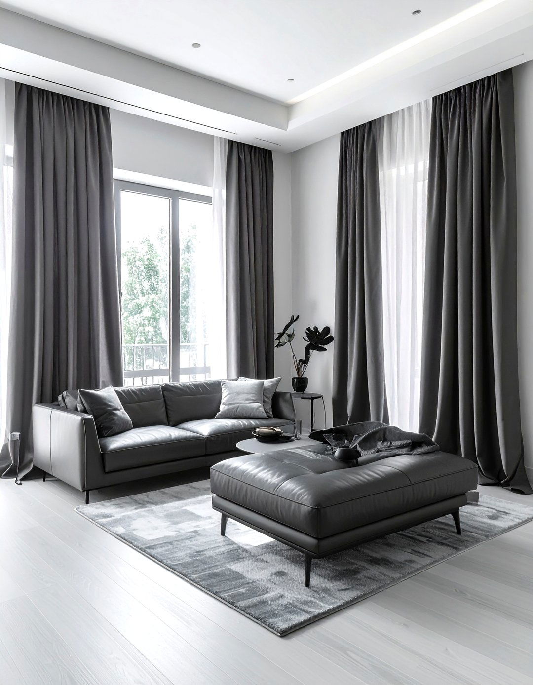 Modern minimalist grey drapes - 30 drape ideas