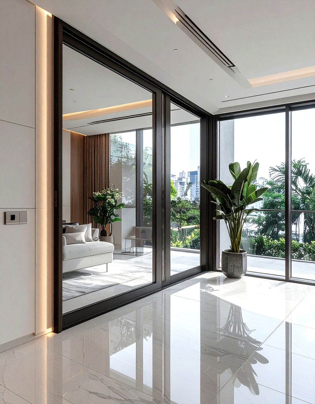 Modern minimalist pocket door - 30 living room pocket doors