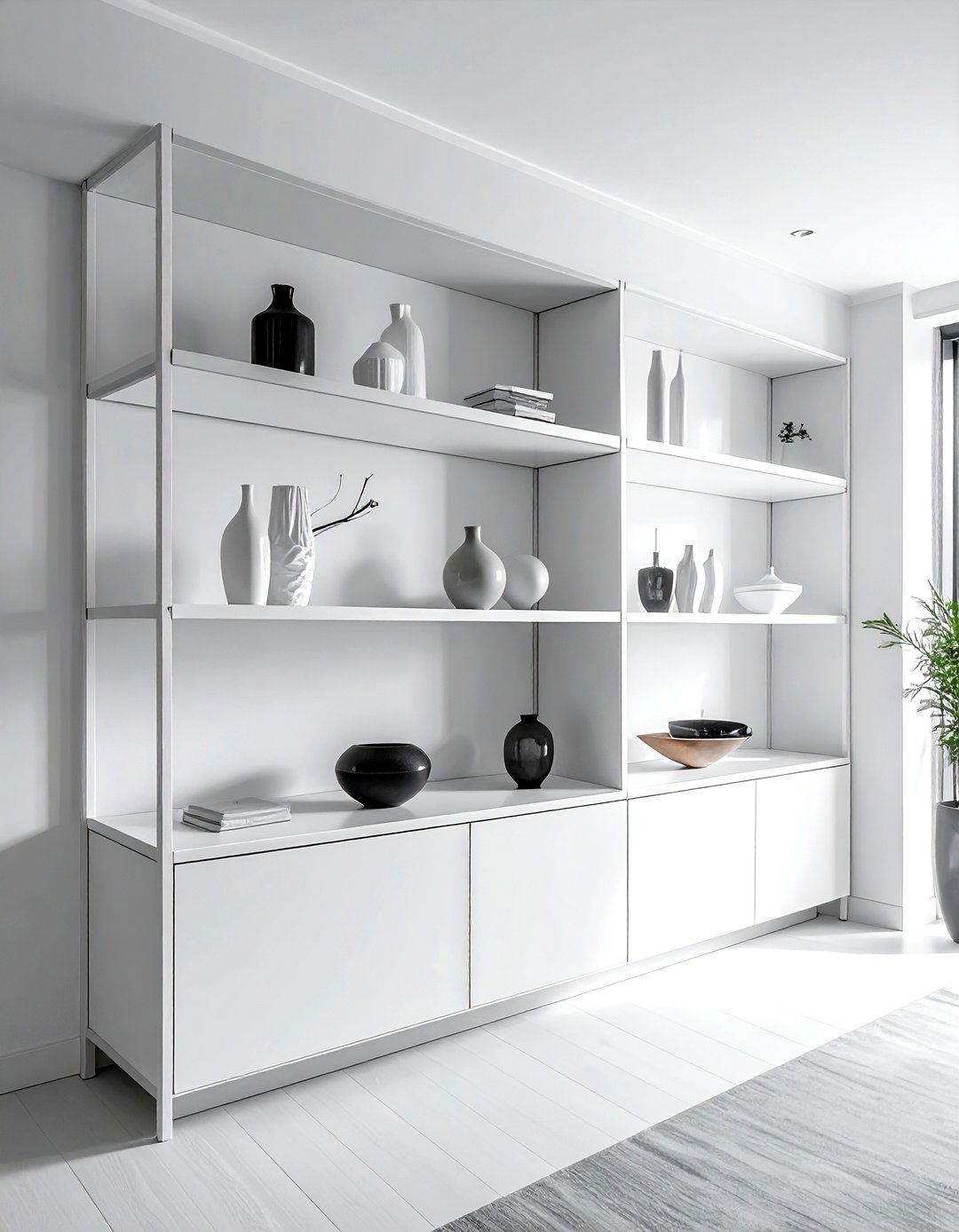 Modern minimalist shelving - 30 living room built-in shelves
