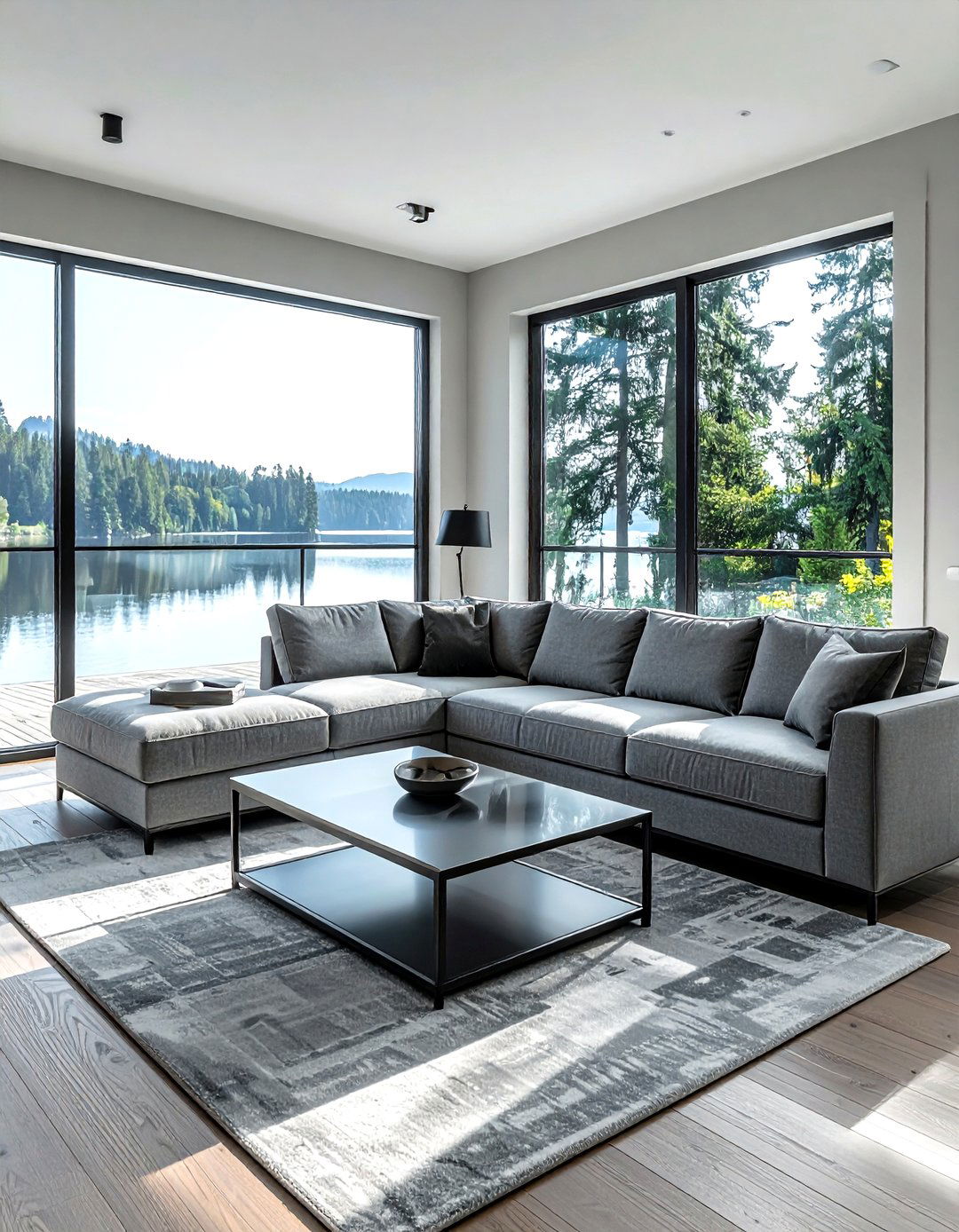 Modern minimalist sofa living room - 30 living room lake house furniture ideas