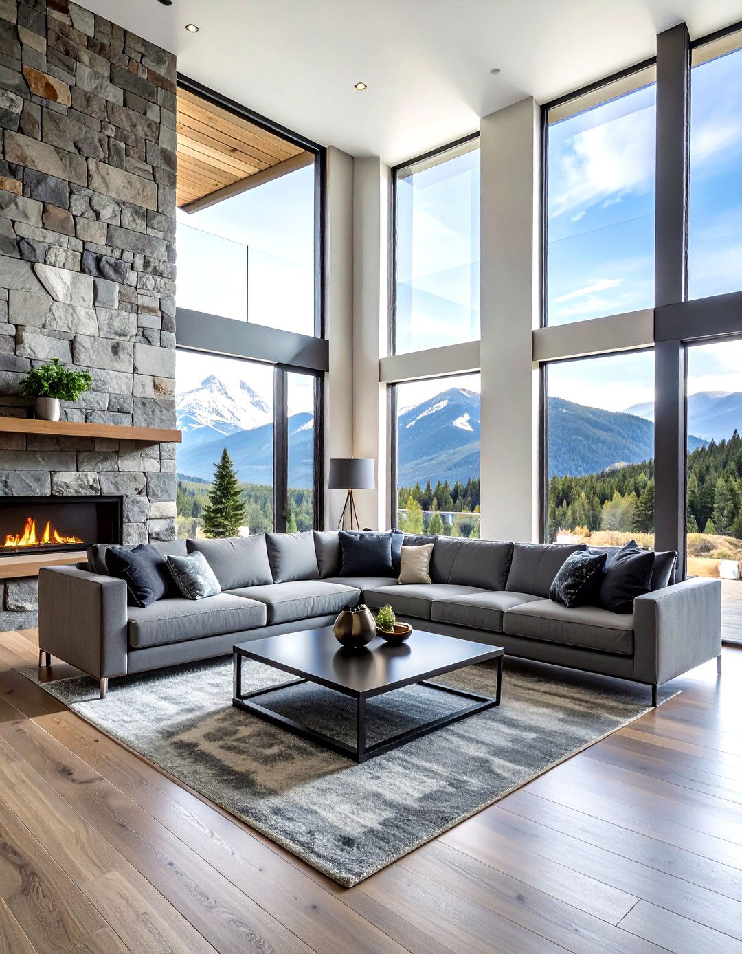Modern mountain living room - 30 living room cabin furniture ideas