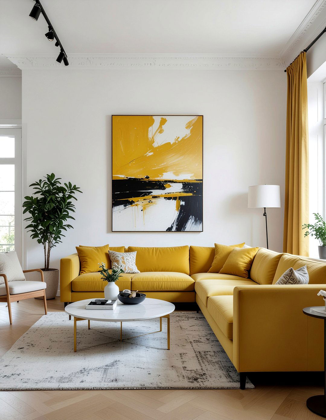 Modern mustard living room - 30 mustard living room ideas