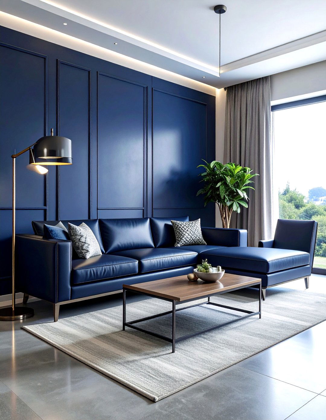Modern navy blue living room - 30 navy living room decor ideas