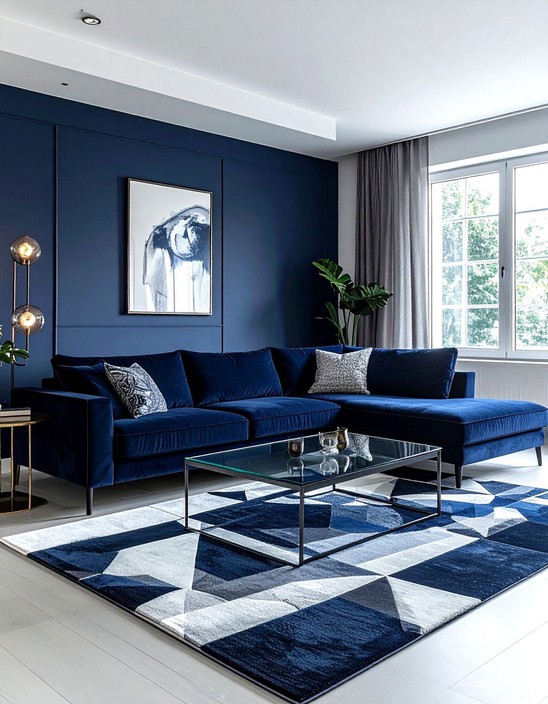 Modern navy living room - 30 navy living room ideas