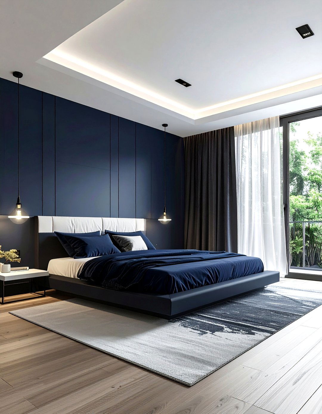 Modern navy master suite - 30 modern navy bedroom ideas