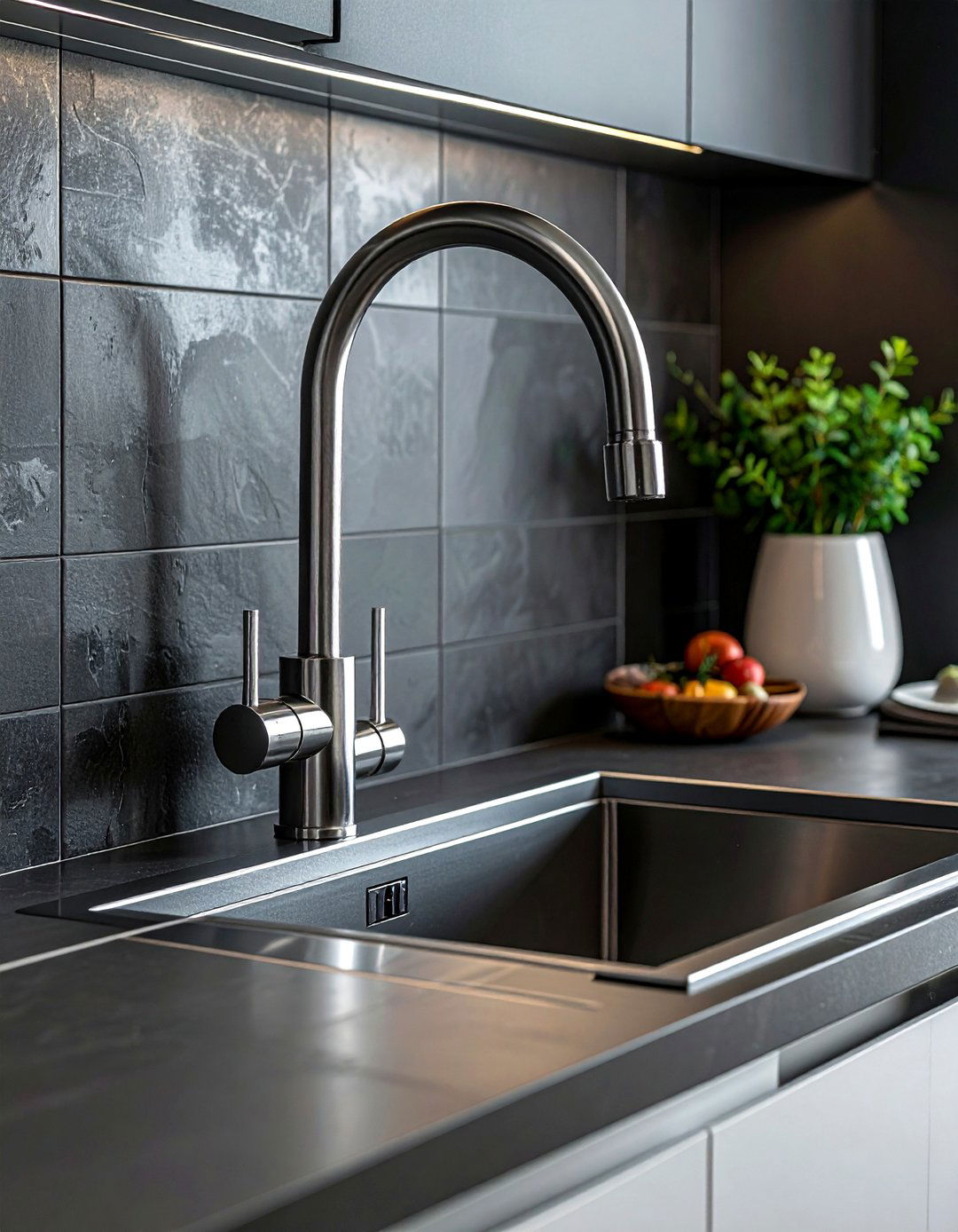 Modern nickel kitchen faucet with sprayer - 30 nickel kitchen faucet ideas