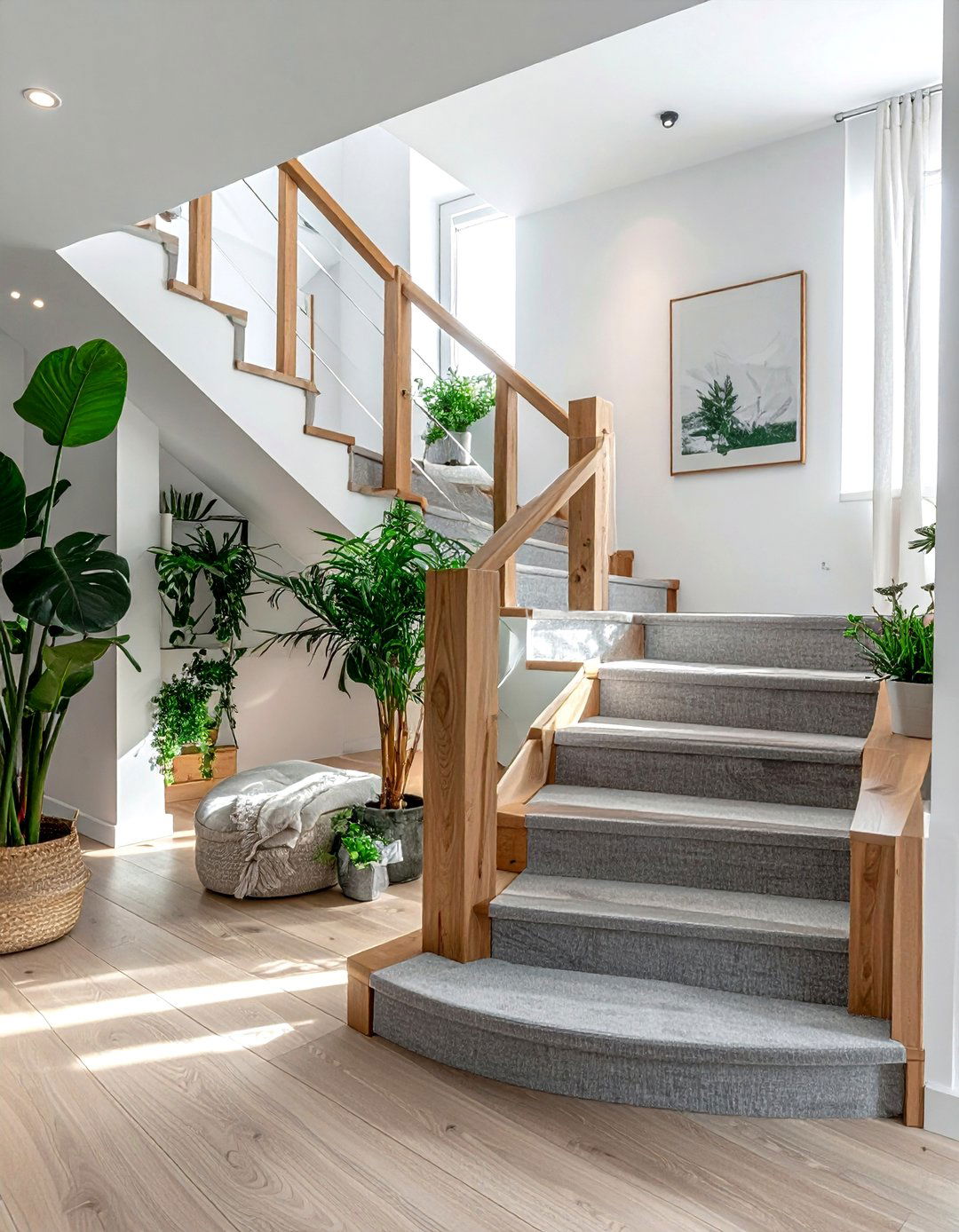 Modern oak railing - 30 stair railing ideas