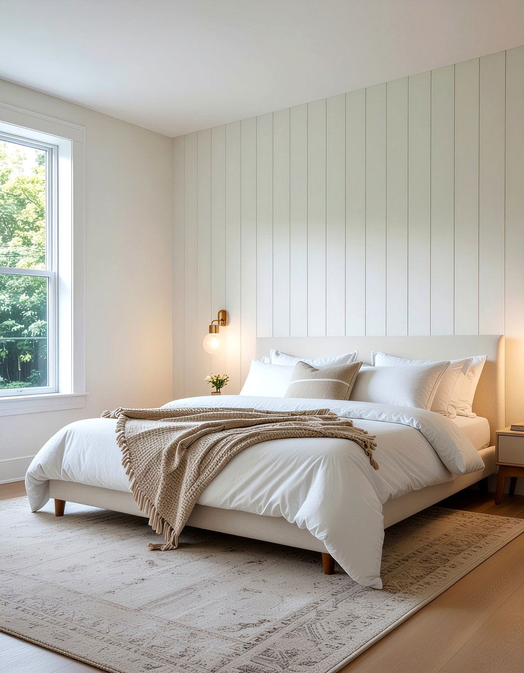 Modern off white accent wall - 30 off-white bedroom ideas