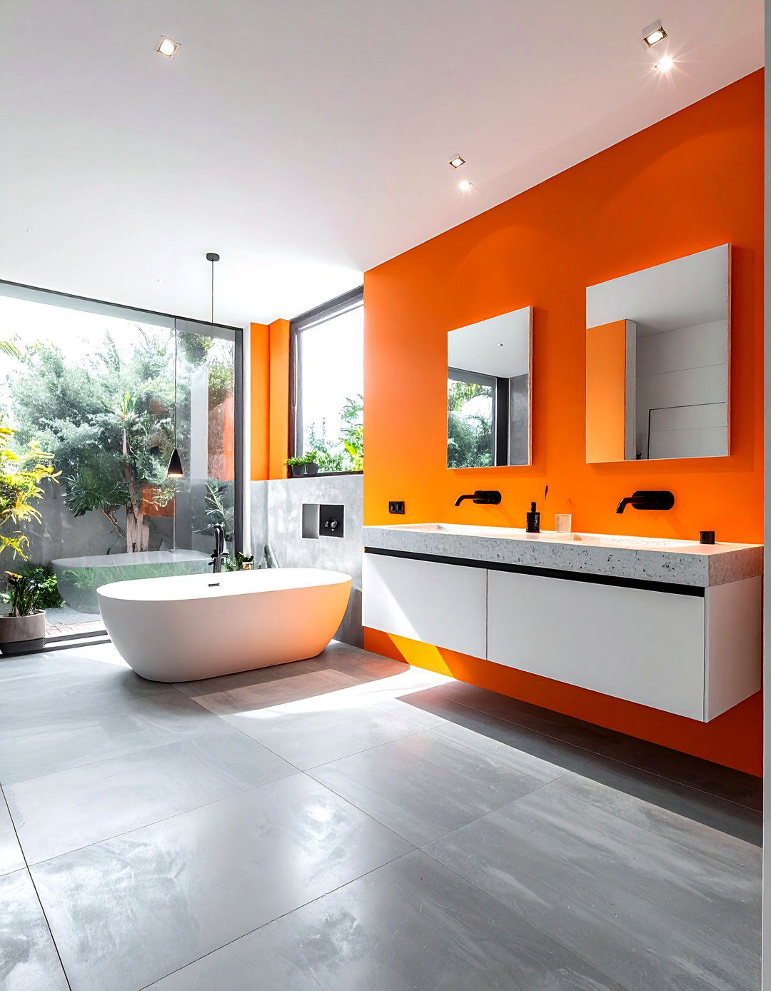 Modern orange bathroom - 30 bright orange bathroom ideas