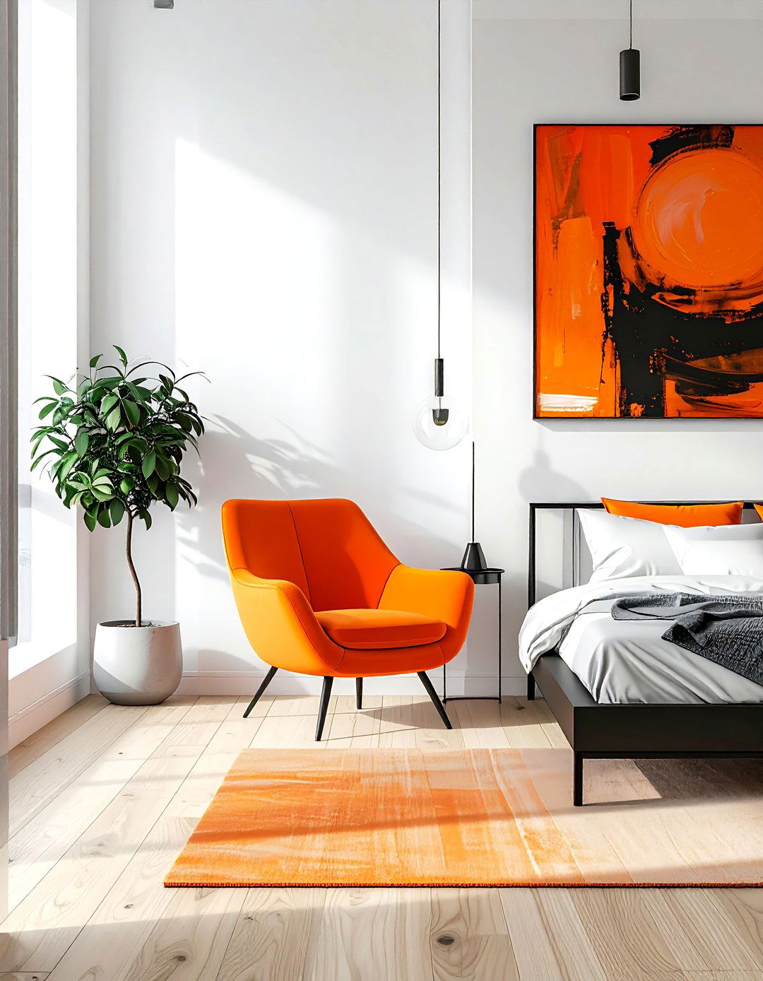Modern orange bedroom - 30 orange bedroom ideas