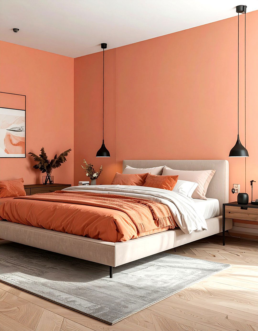 Modern peach bedroom - 30 peach bedroom ideas