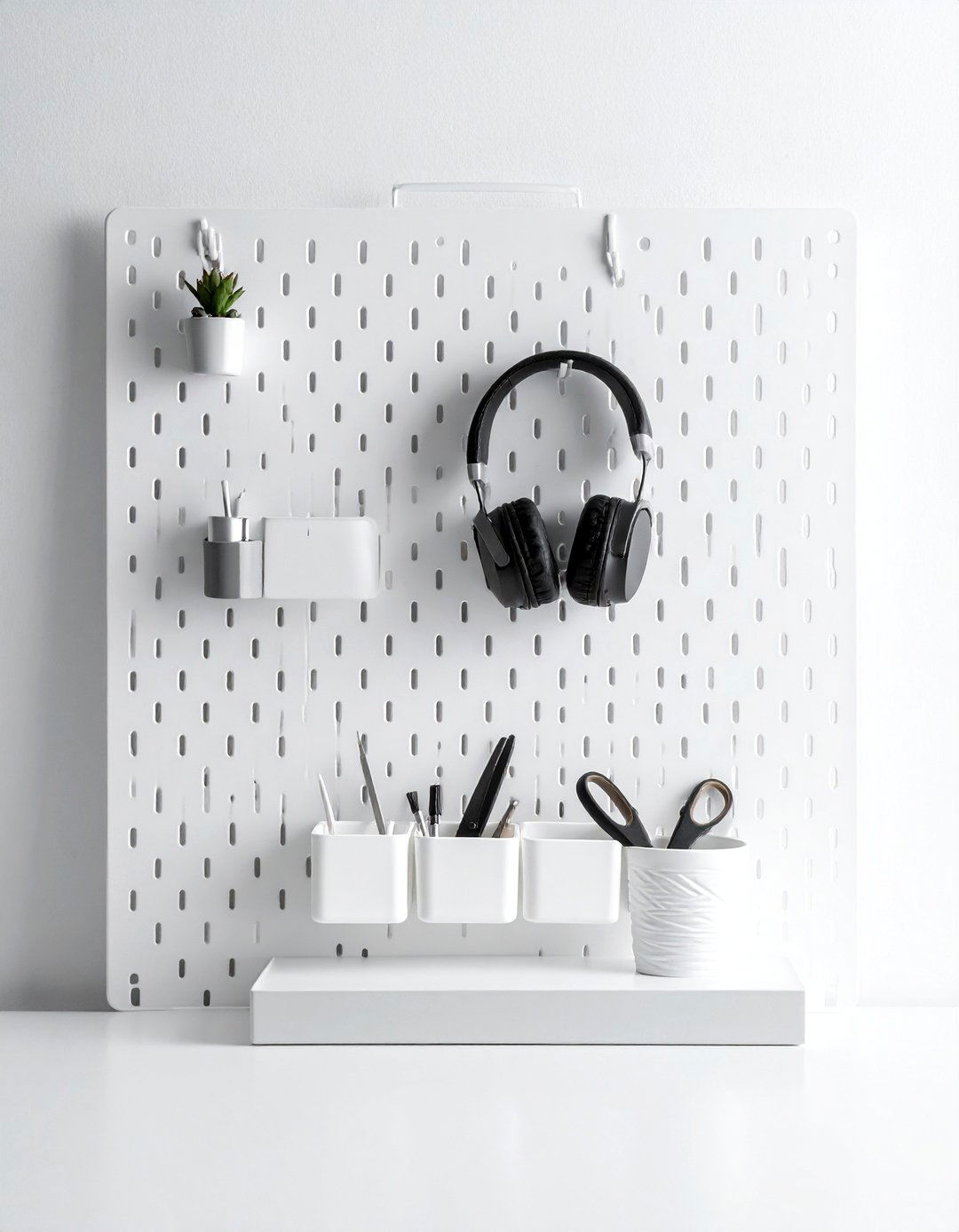 Modern pegboard organizer - 30 home office decor ideas