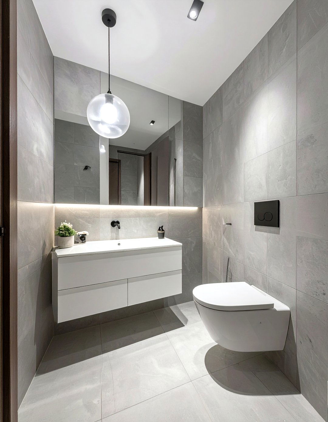 Modern pendant light fixture - 30 water closet ideas