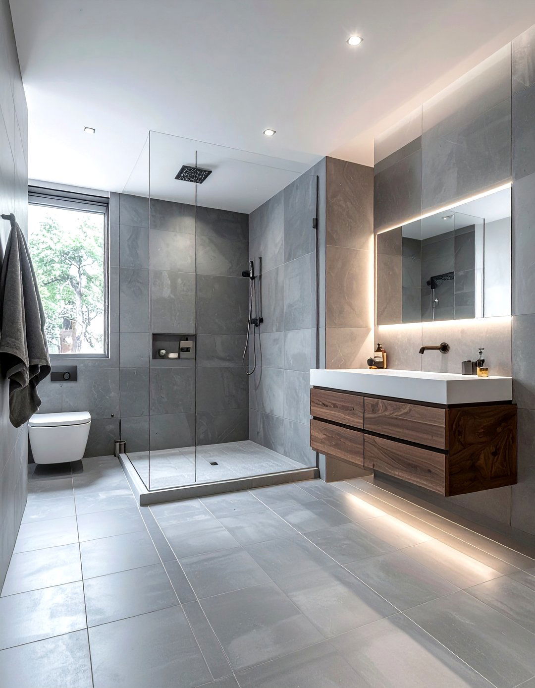 Modern penny tile wet room - 30 penny tile bathroom ideas