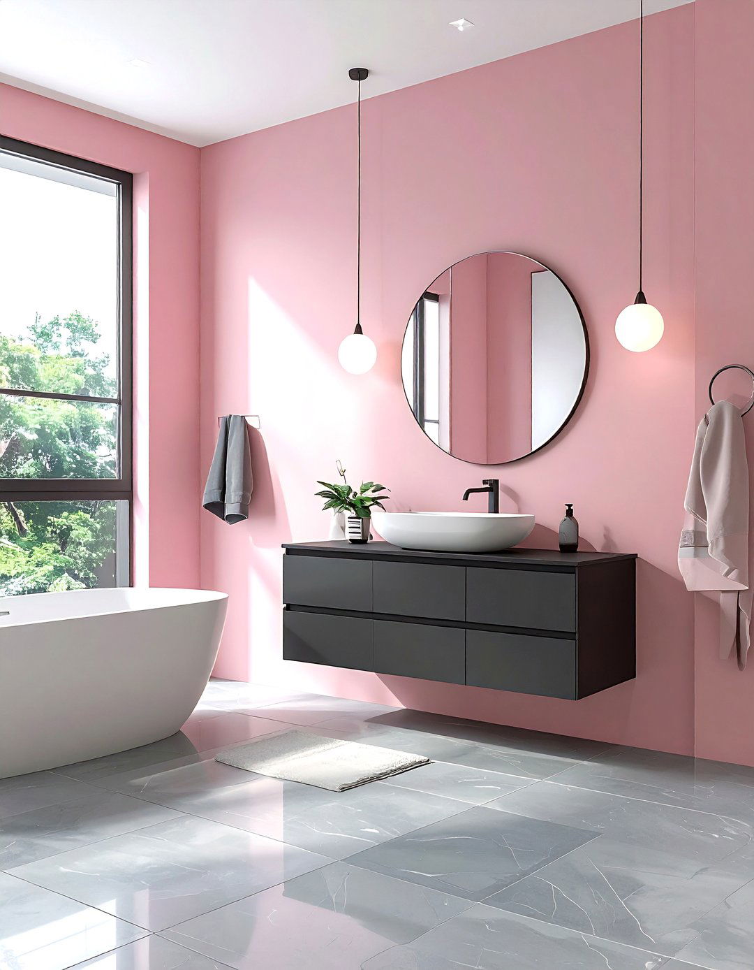 Modern pink gray bathroom - 30 pink gray bathroom ideas