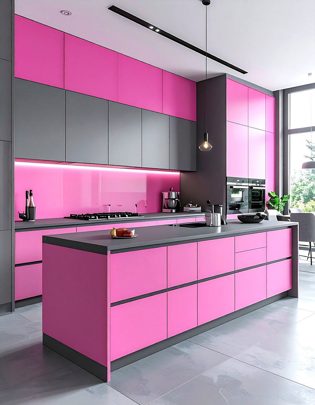 Modern pink gray kitchen - 30 pink and gray kitchen ideas