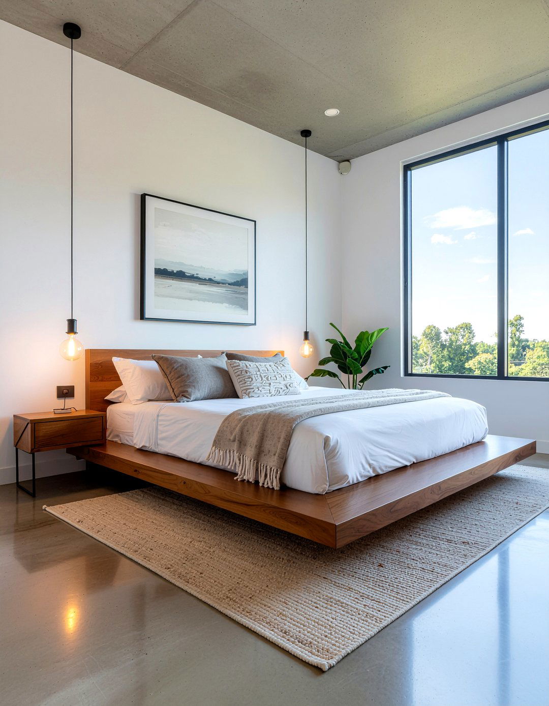 Modern platform bed frame - 30 spacious bedroom ideas