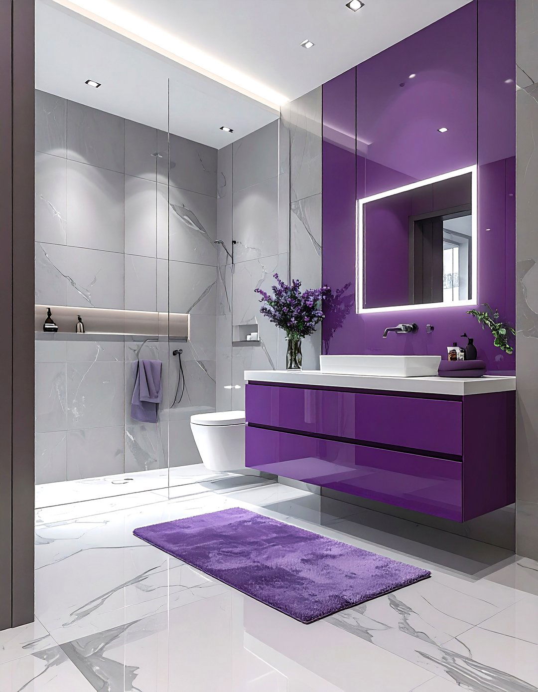 Modern plum vanity bathroom - 30 plum bathroom ideas