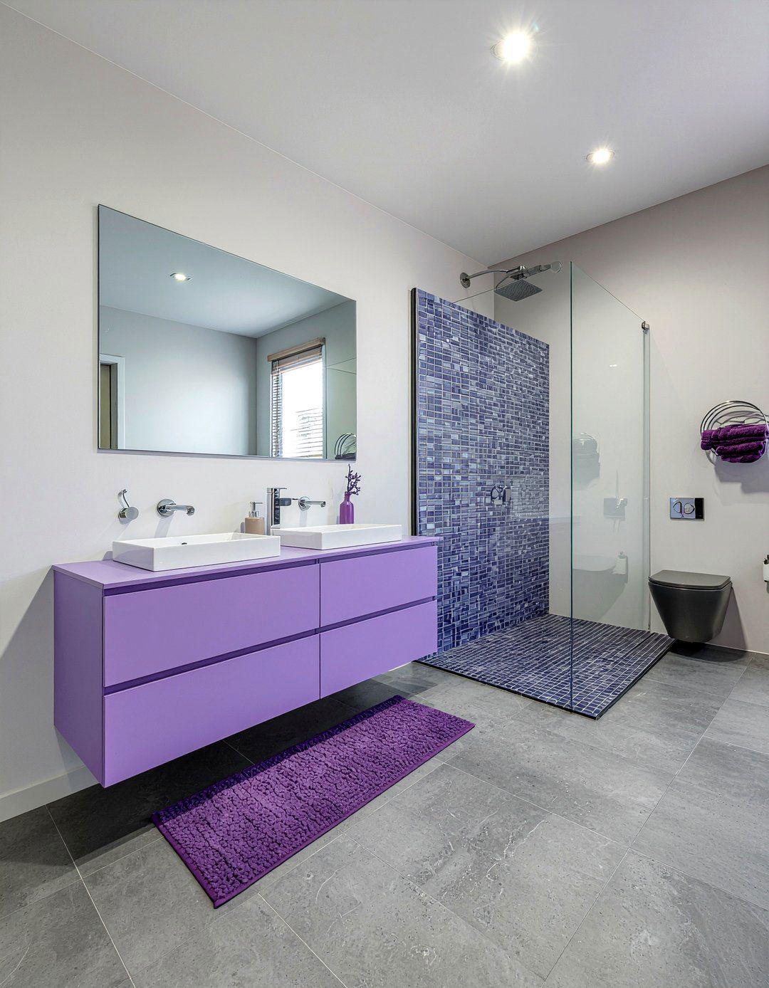 Modern purple bathroom - 30 purple bathroom ideas