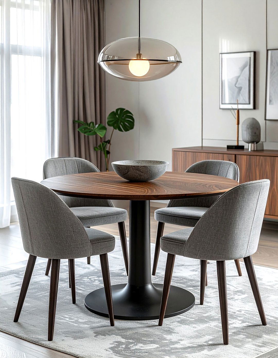 Modern round pedestal dining table - 30 round dining room ideas