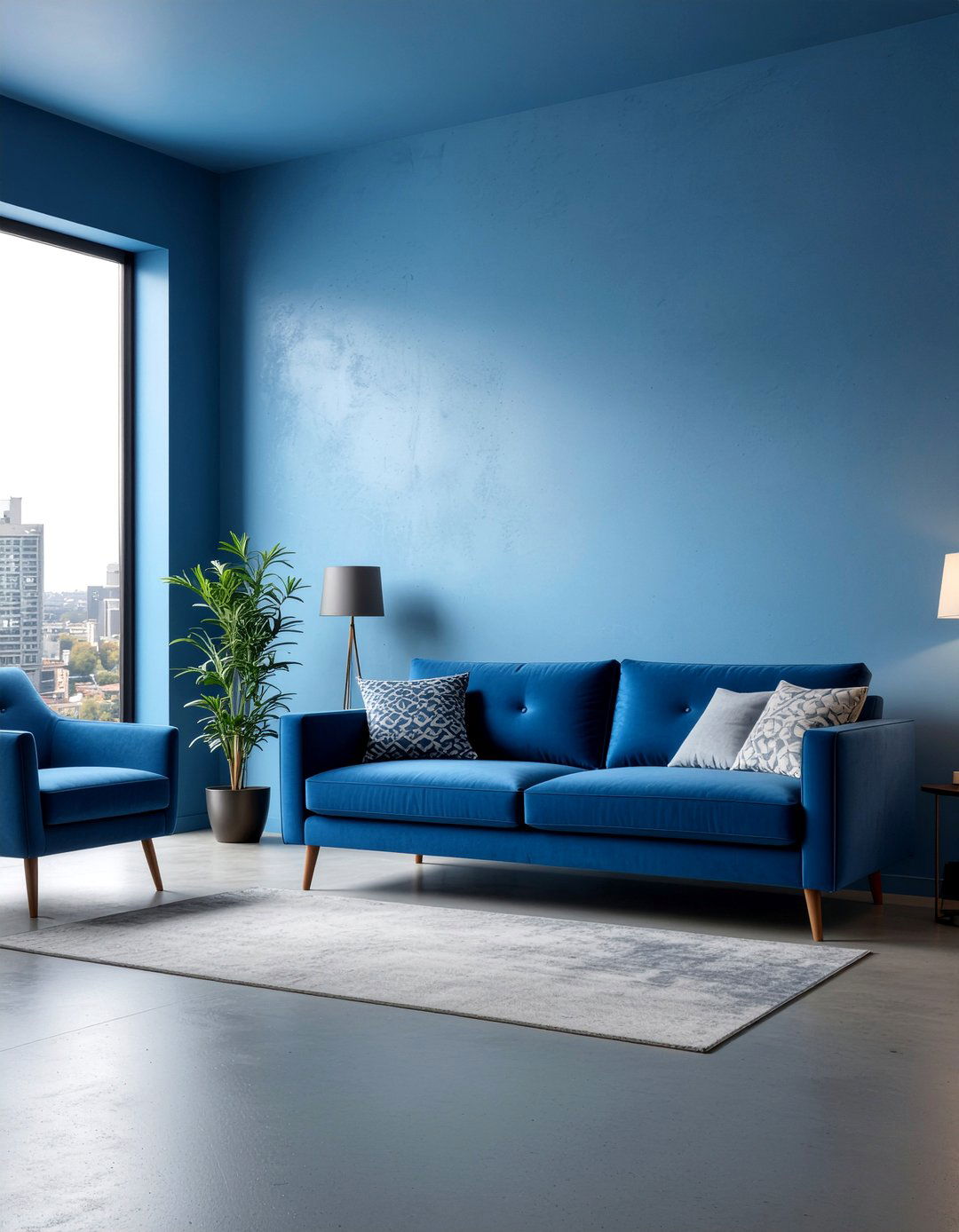 Modern royal blue interior - 30 royal blue living room ideas