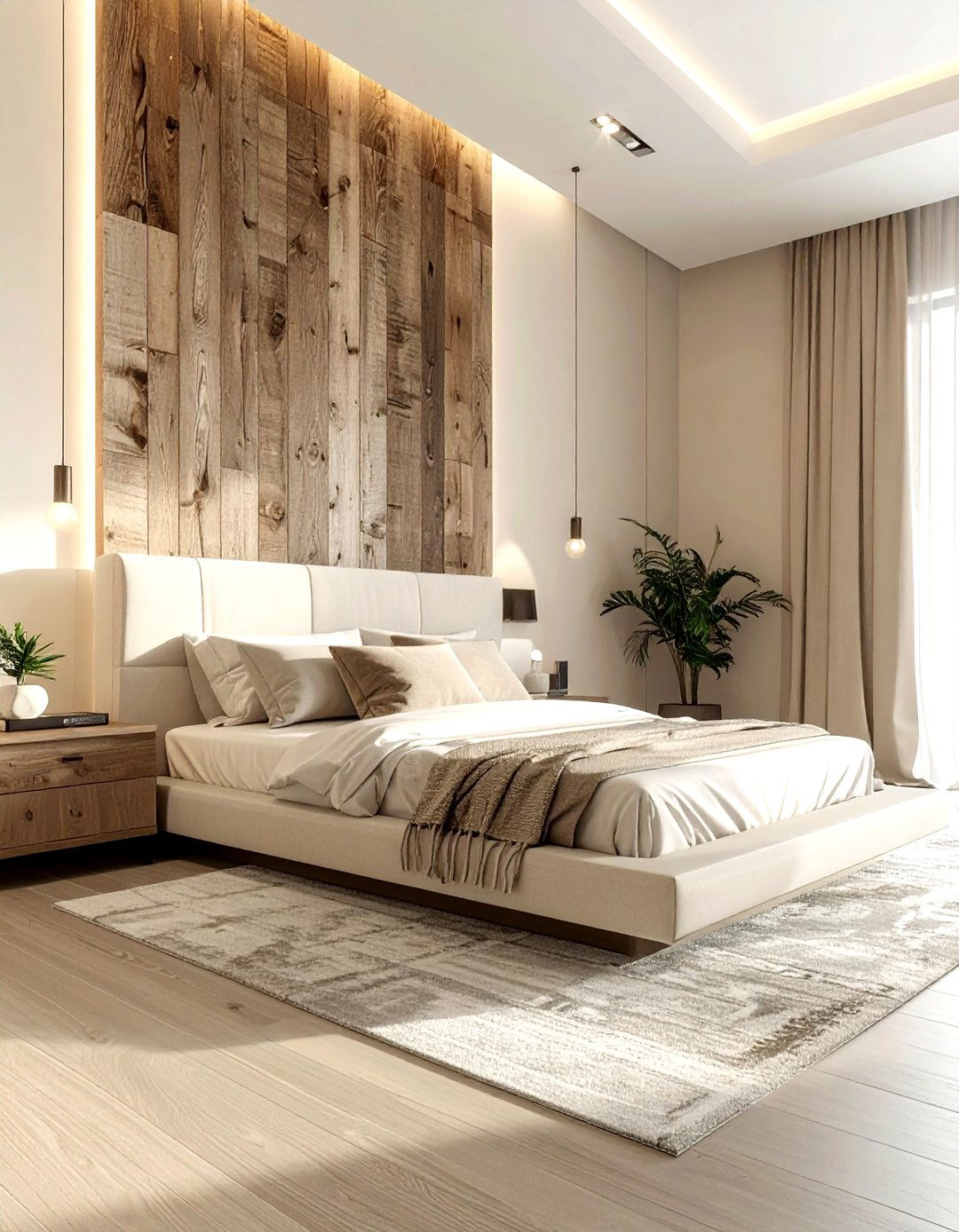 Modern rustic beige bedroom - 30 farmhouse beige bedroom ideas