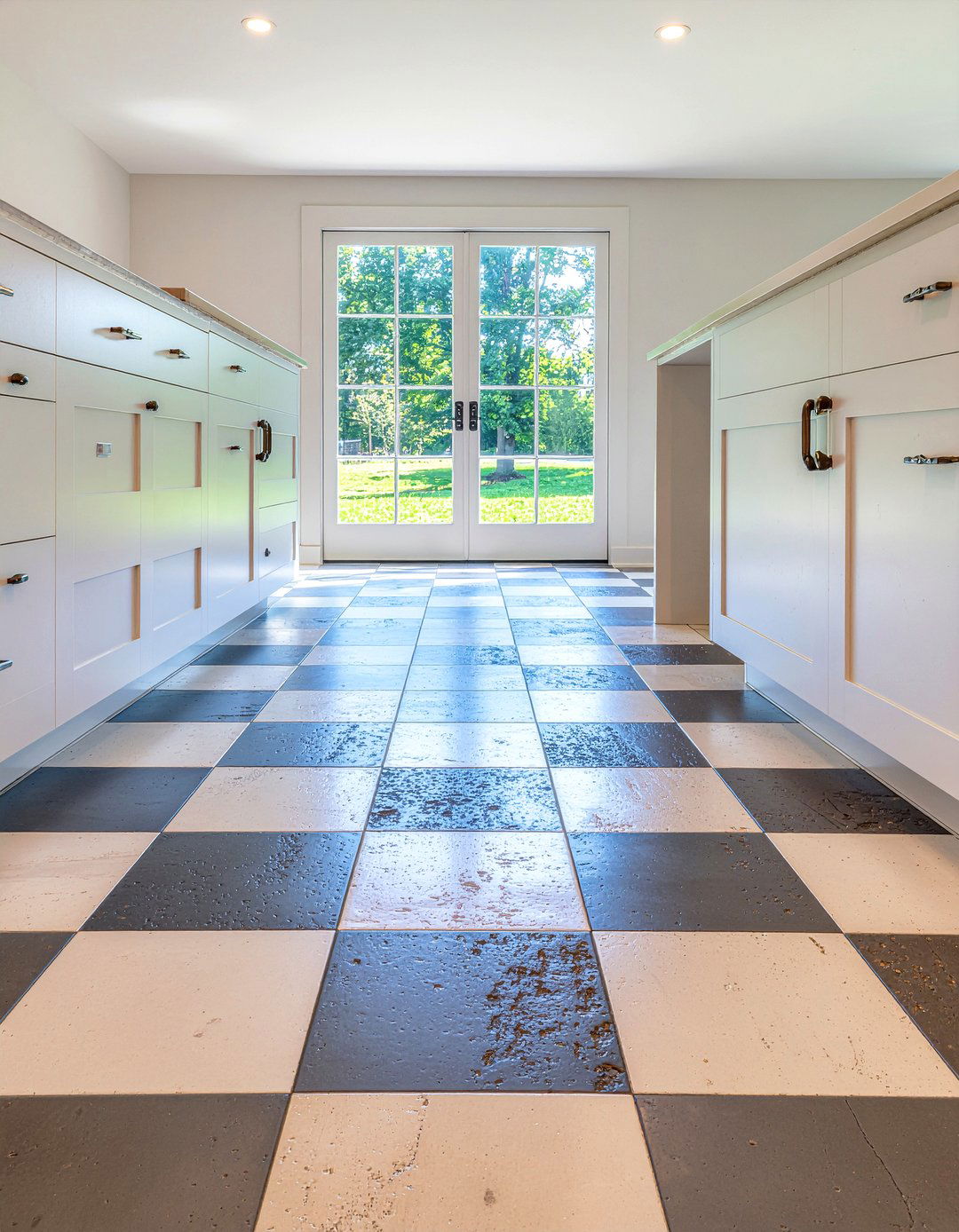 Modern rustic checkerboard floor - 30 checkered floor kitchen ideas