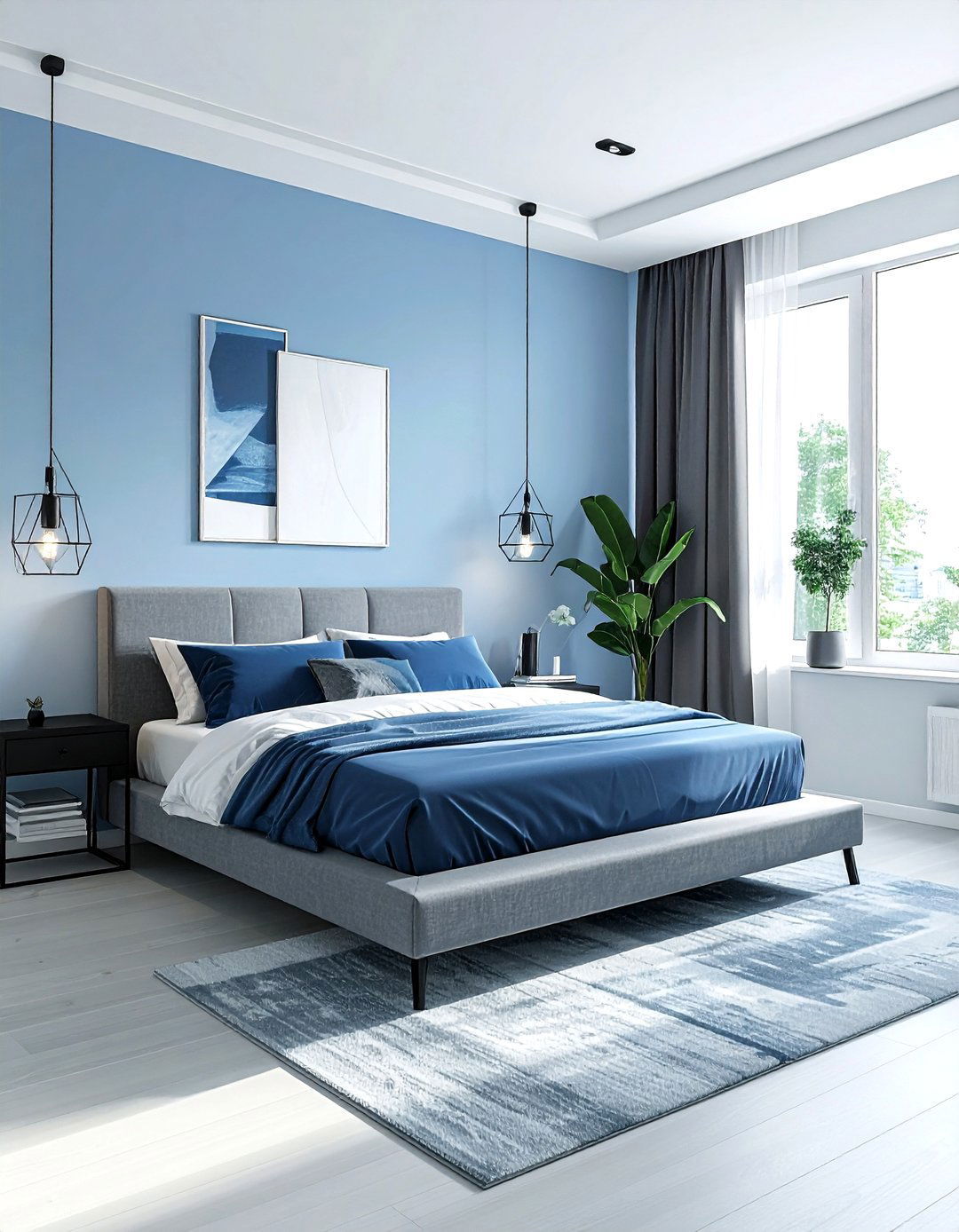Modern sky blue bedroom - 30 sky blue bedroom ideas