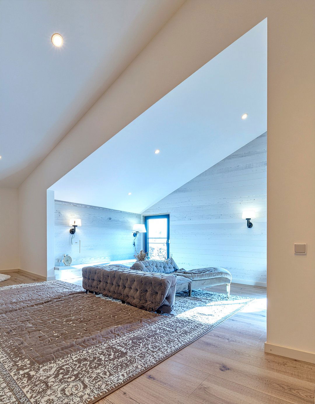 Modern slanted ceiling lighting - 30 sloped ceiling bedroom ideas