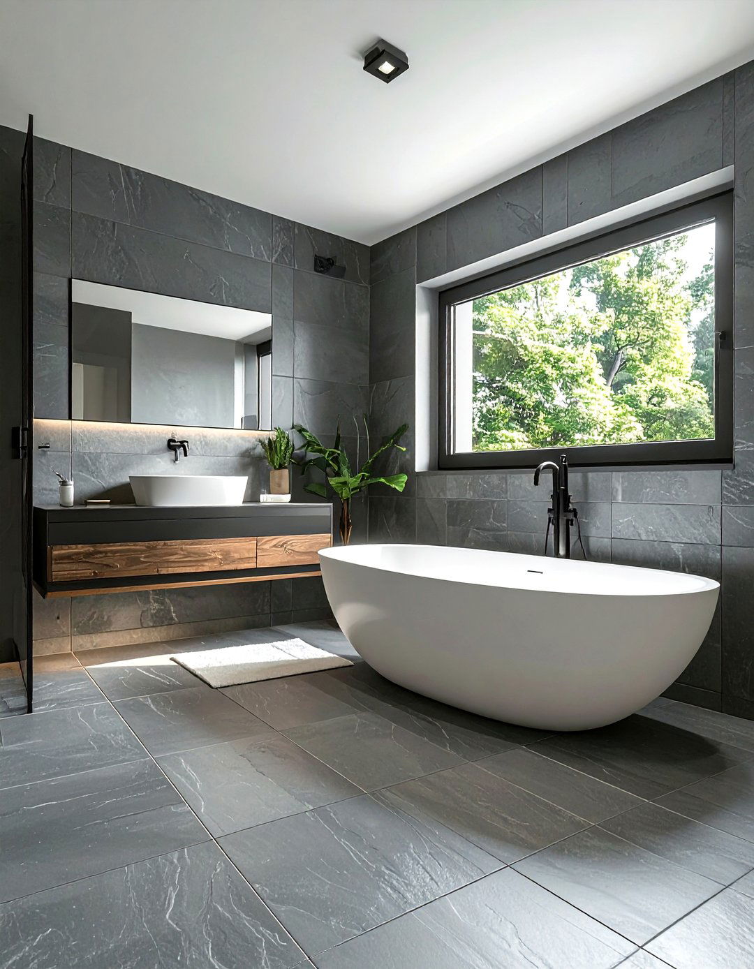 Modern slate tile - 30 slate bathroom ideas