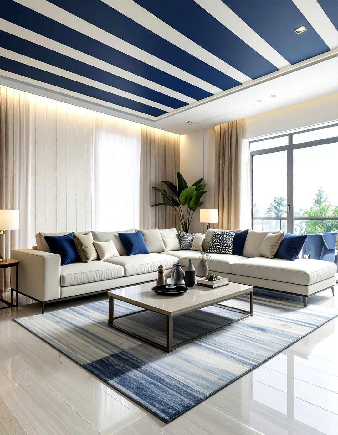 Modern stripe ceiling wallpaper - 30 living room ceiling wallpapers