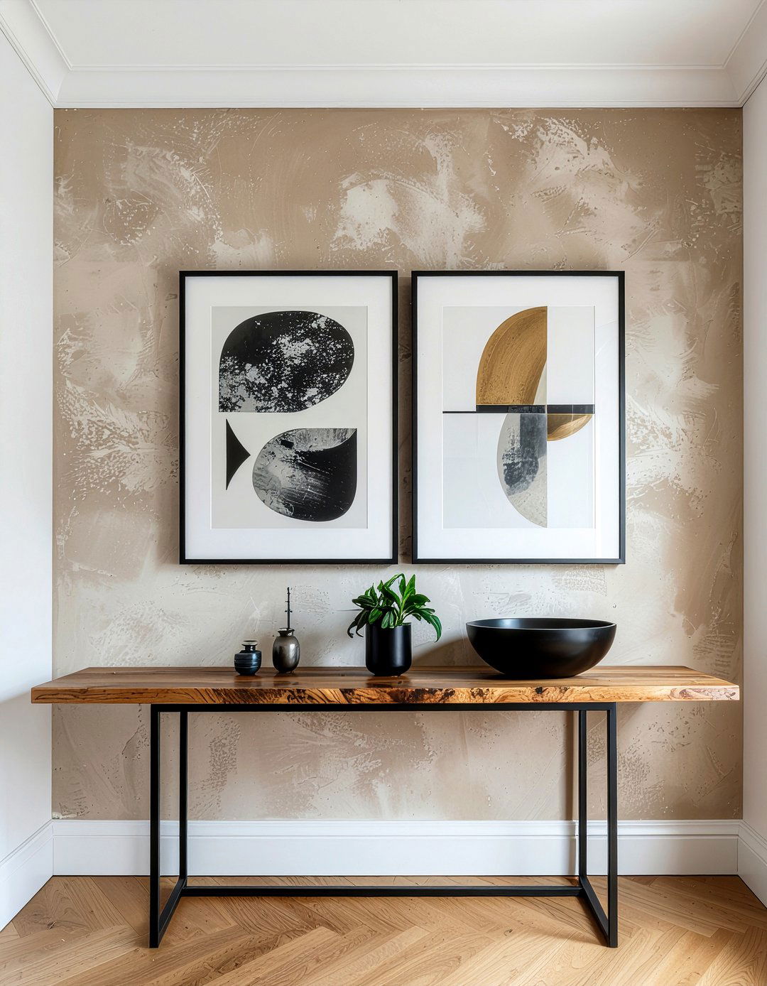 Modern tan accent wall - 30 tan living room ideas