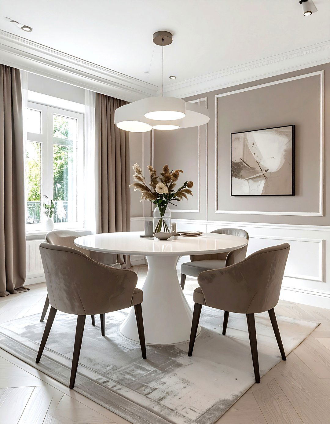 Modern taupe and white dining room - 30 taupe and white dining room ideas