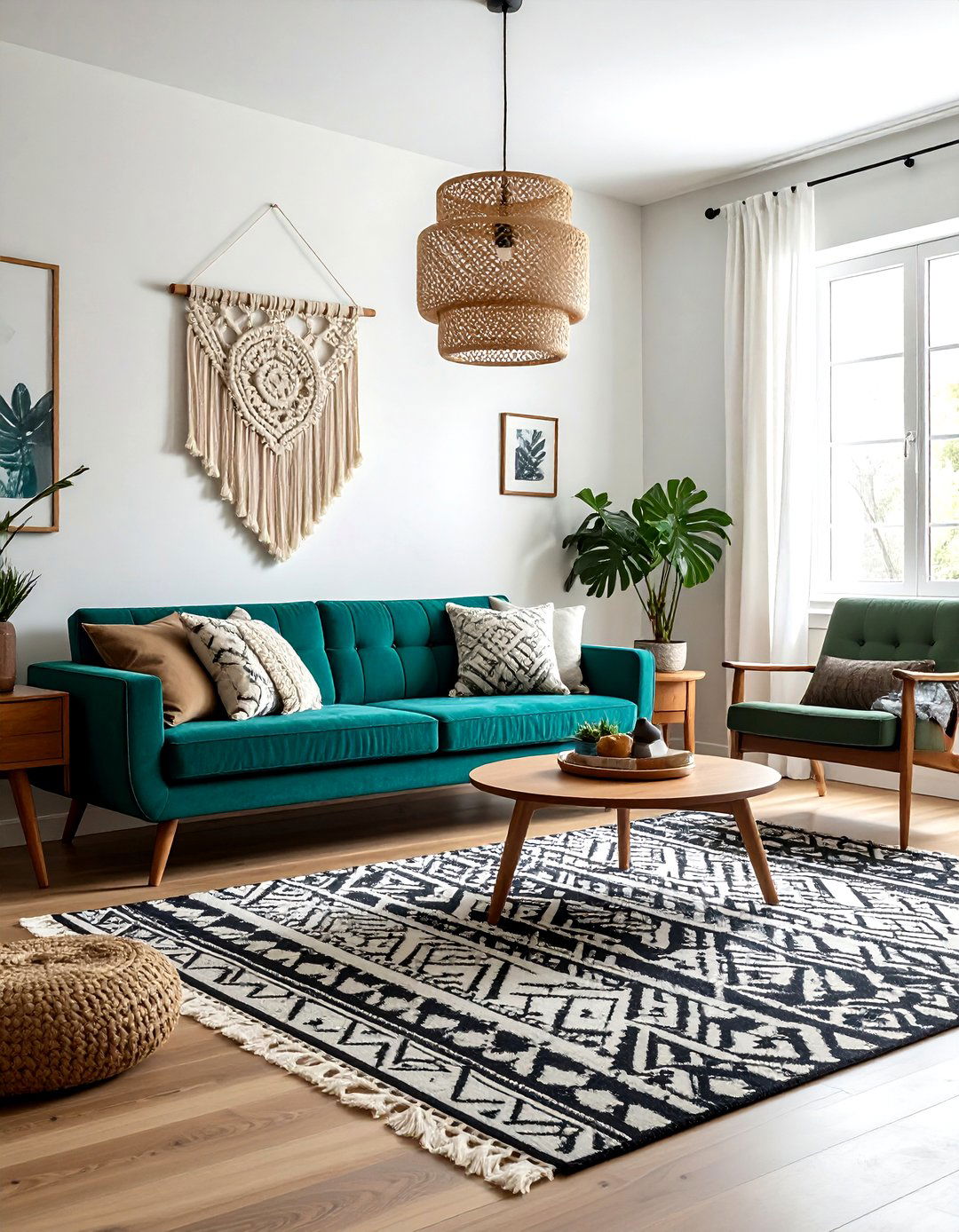 Modern teal boho living room - 30 bohemian teal living room ideas